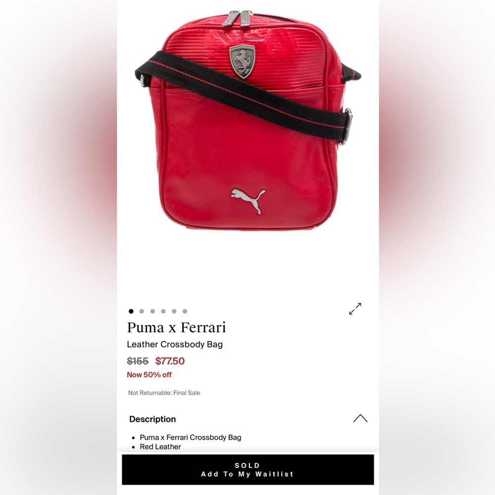 Puma Ferrari Messenger Bag purchased from The RealReal. - Picture 10 of 10